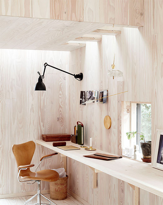 Wooden Base Small Space Office in Home
