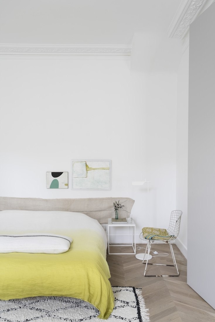 Yellow Shades bed-sheet White Bedroom