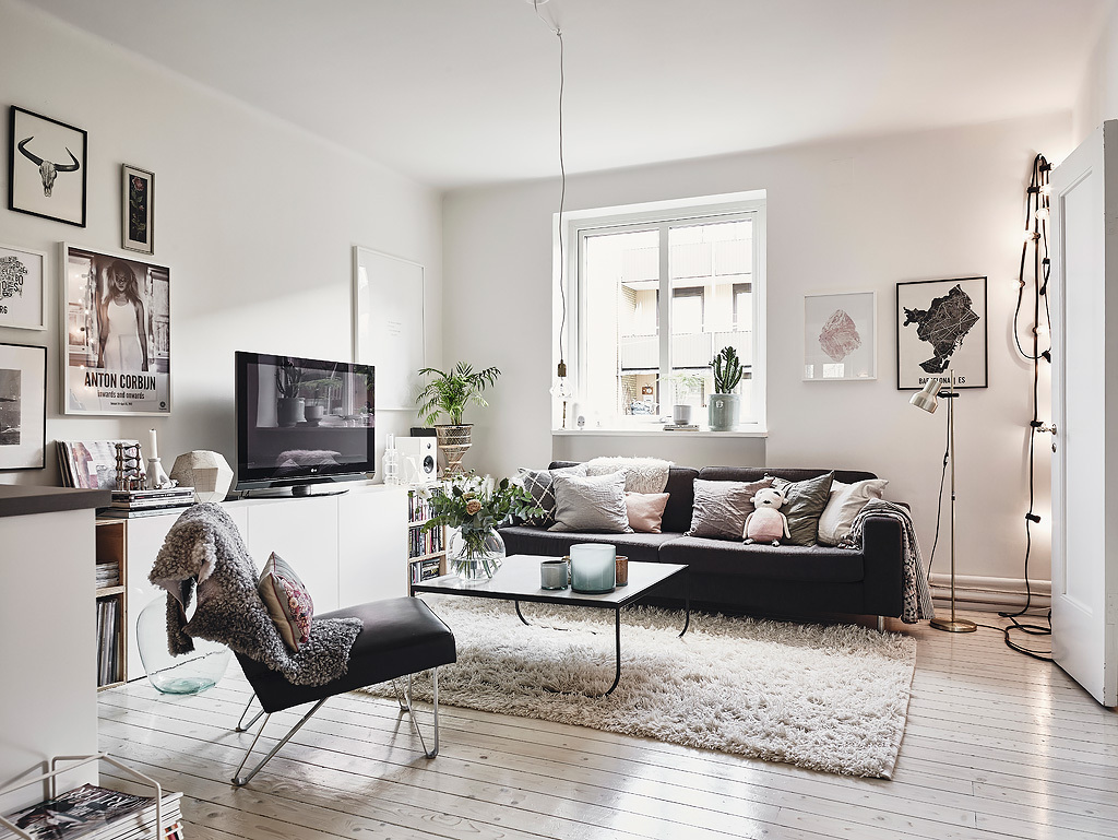 small living room in Scandinavian style
