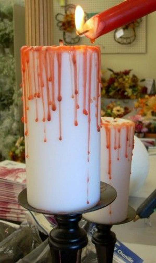Halloween Crafts How to Make a Bloody Pillar Candle