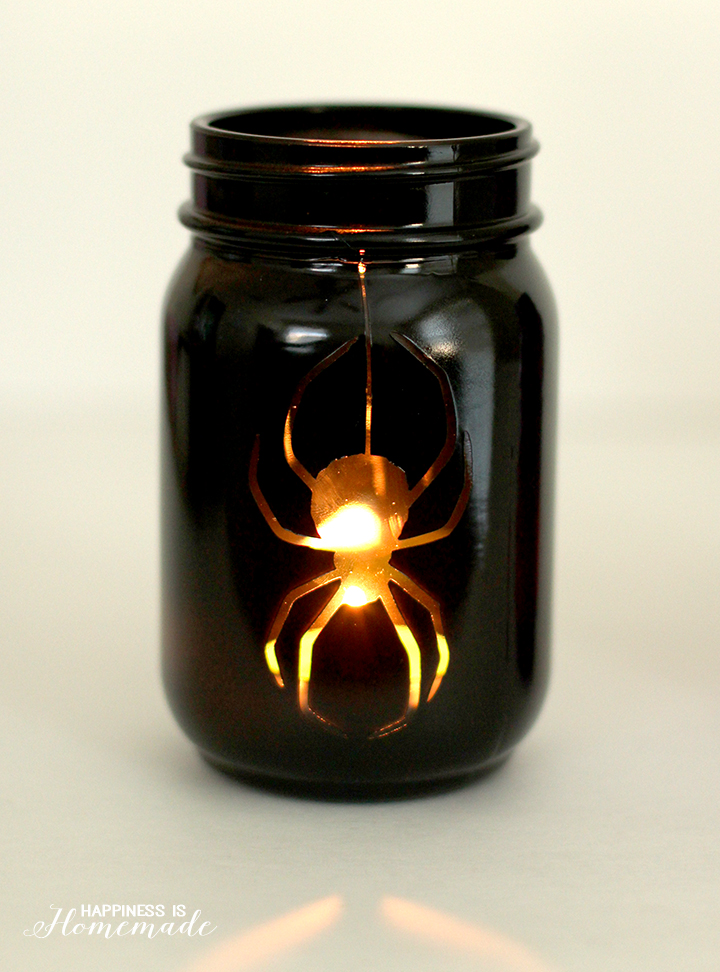Halloween Spider Mason Jar black