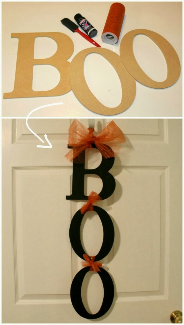 DIY Halloween decorations BOO sign