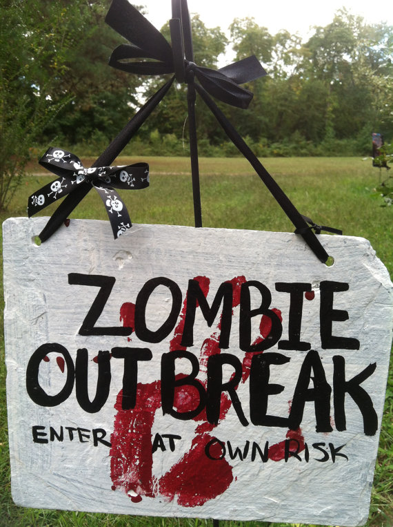 Quarantine Area sign Zombie Halloween Decorations