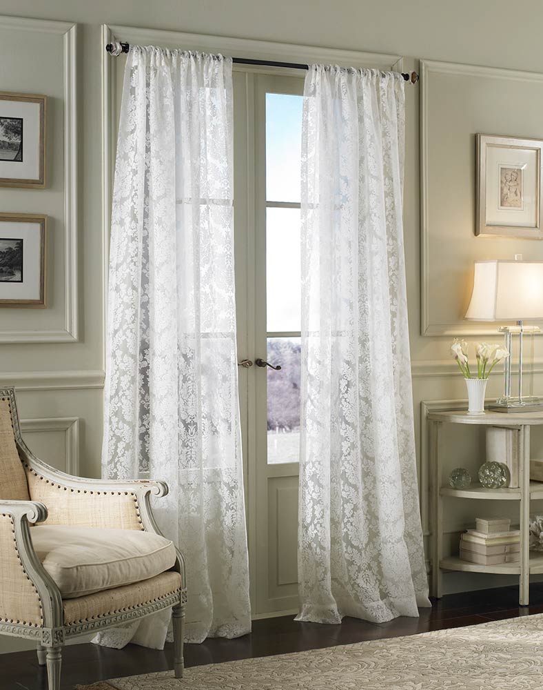 White Lace Window Curtains