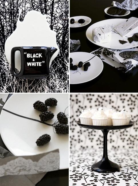 black & white halloween decorations