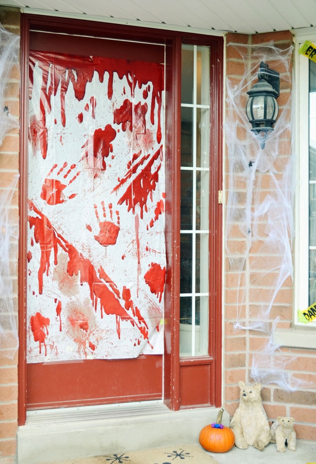 bloody halloween decorations door