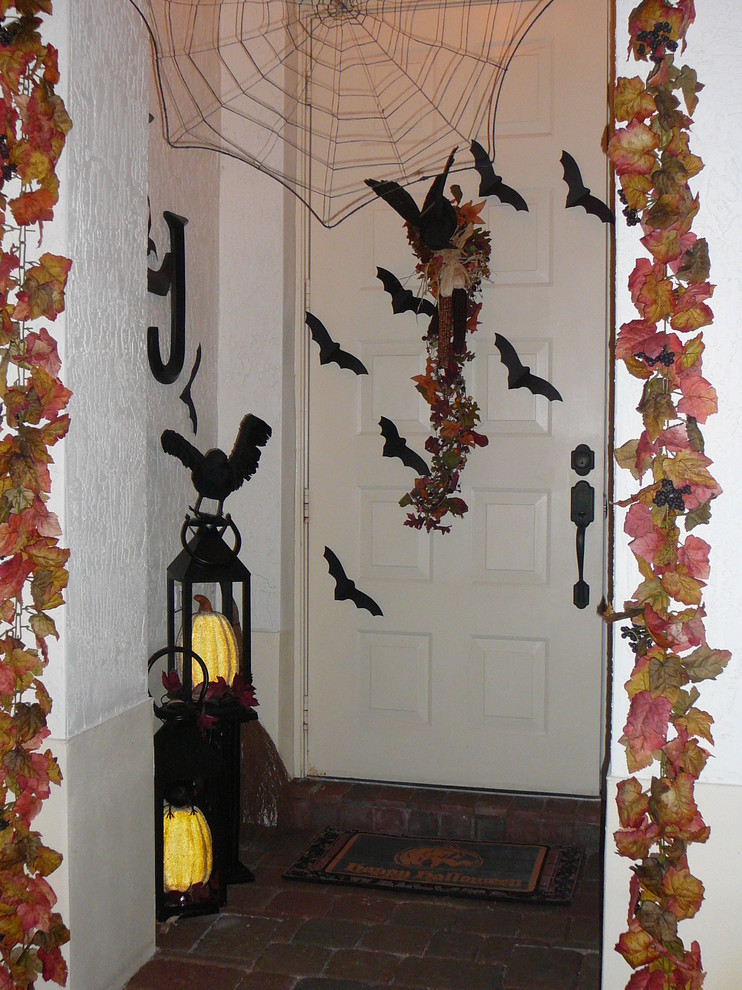 entry door bats paper decor