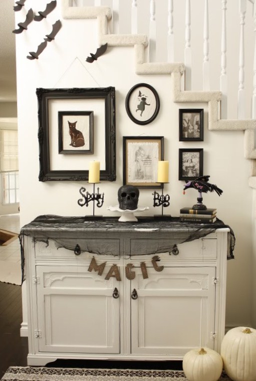 entry table Halloween Fireplace Decorations ideas