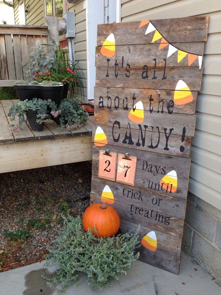 halloween candy corn wooden outdoor decoration