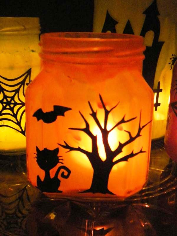 halloween inspired mason jars
