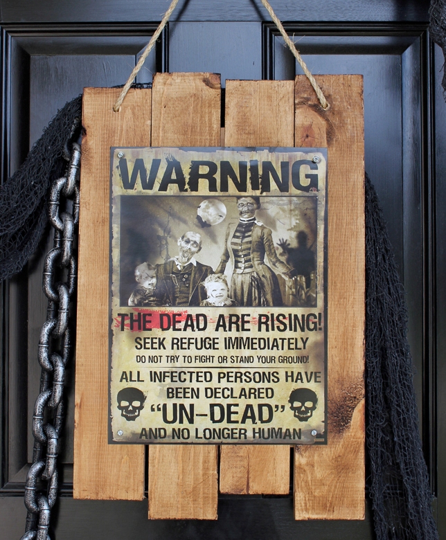 halloween zombie front door sign