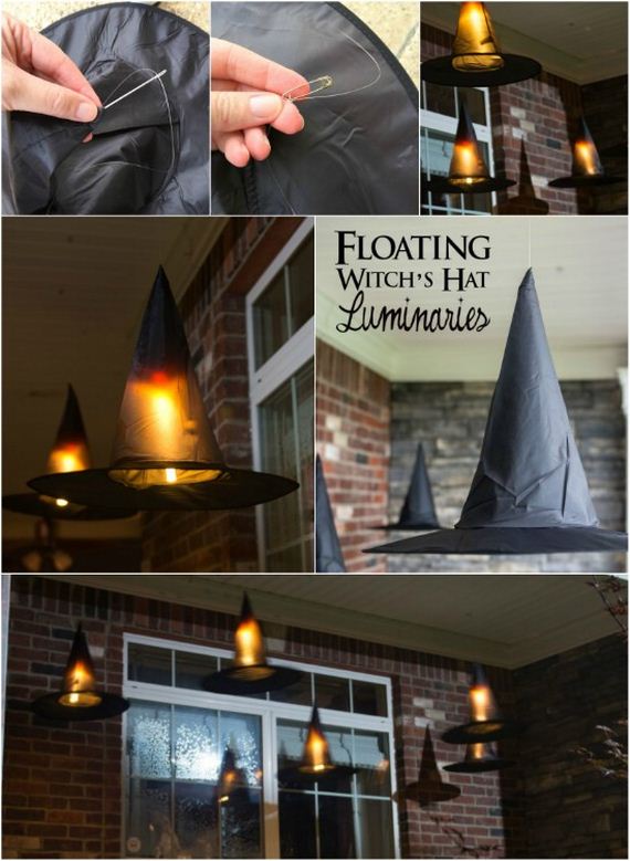 make halloween Floating Witch Hat Luminaries