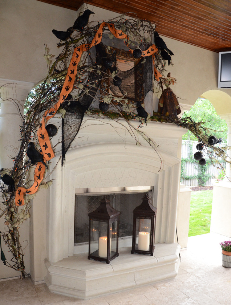 mantel halloween decor