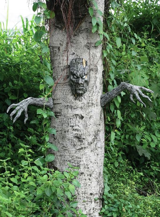 scary face halloween tree decor