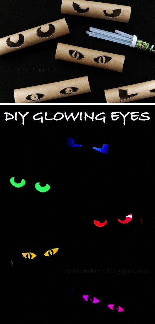 toilet paper roll DIY Glowing Eyes glow stick