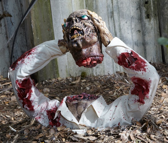 zombie head outdoor halloween decor