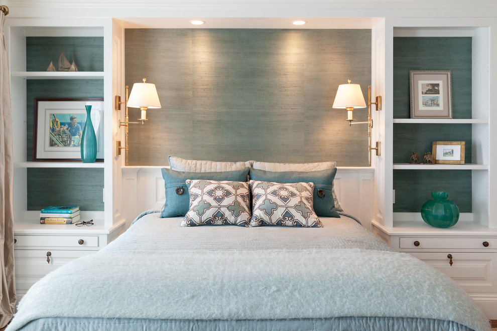 Darker blue green accent pillows elegant master bedroom