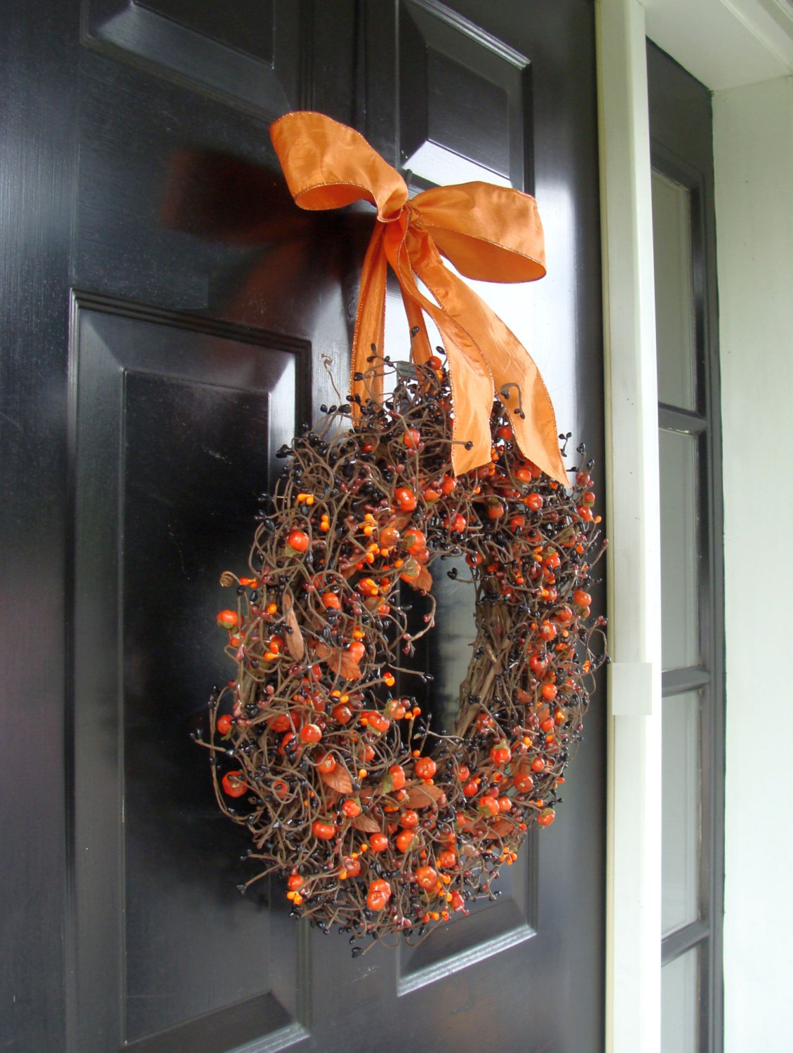 Front Door Halloween Wreath Decorating