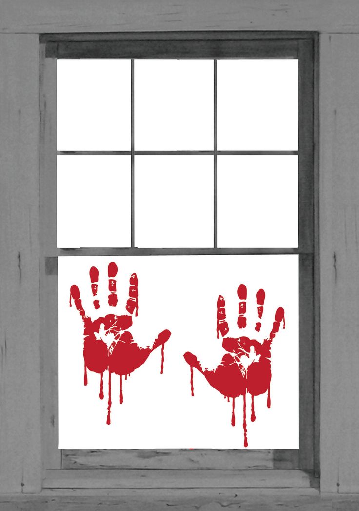 bloody handprint on window halloween
