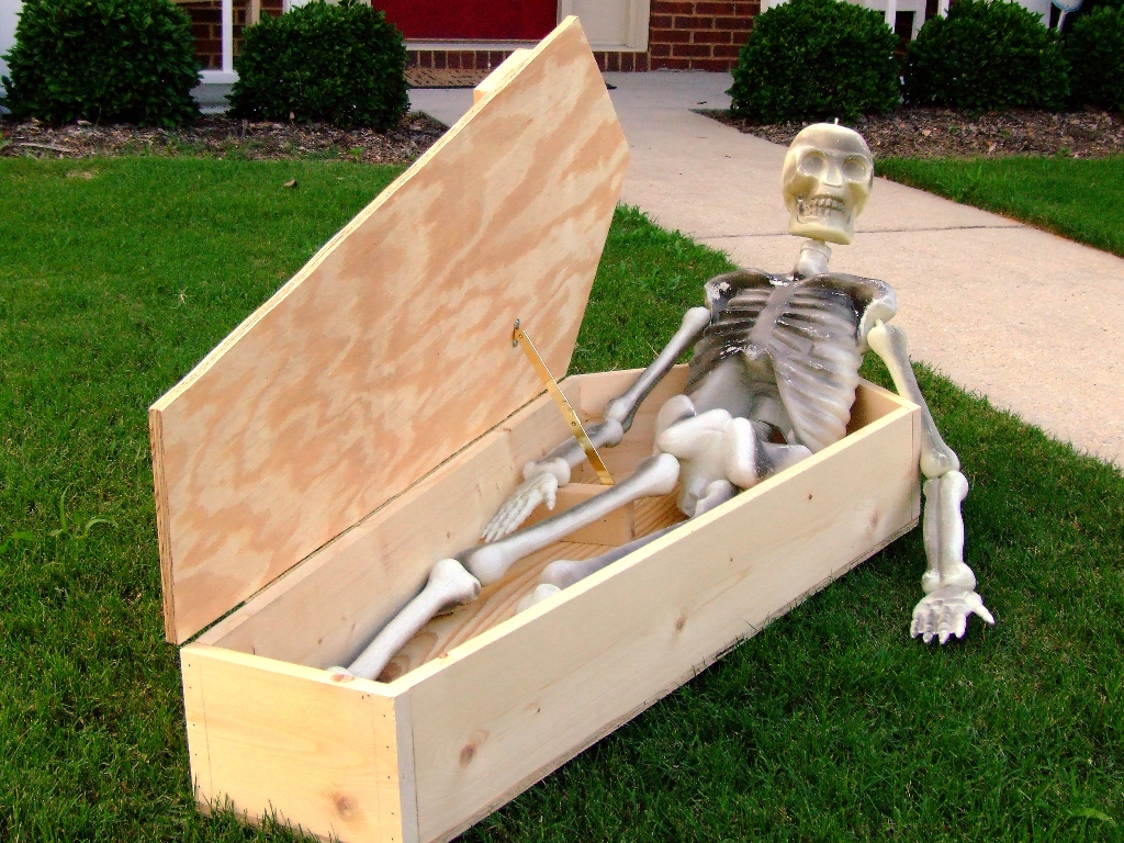 halloween coffin after skelton