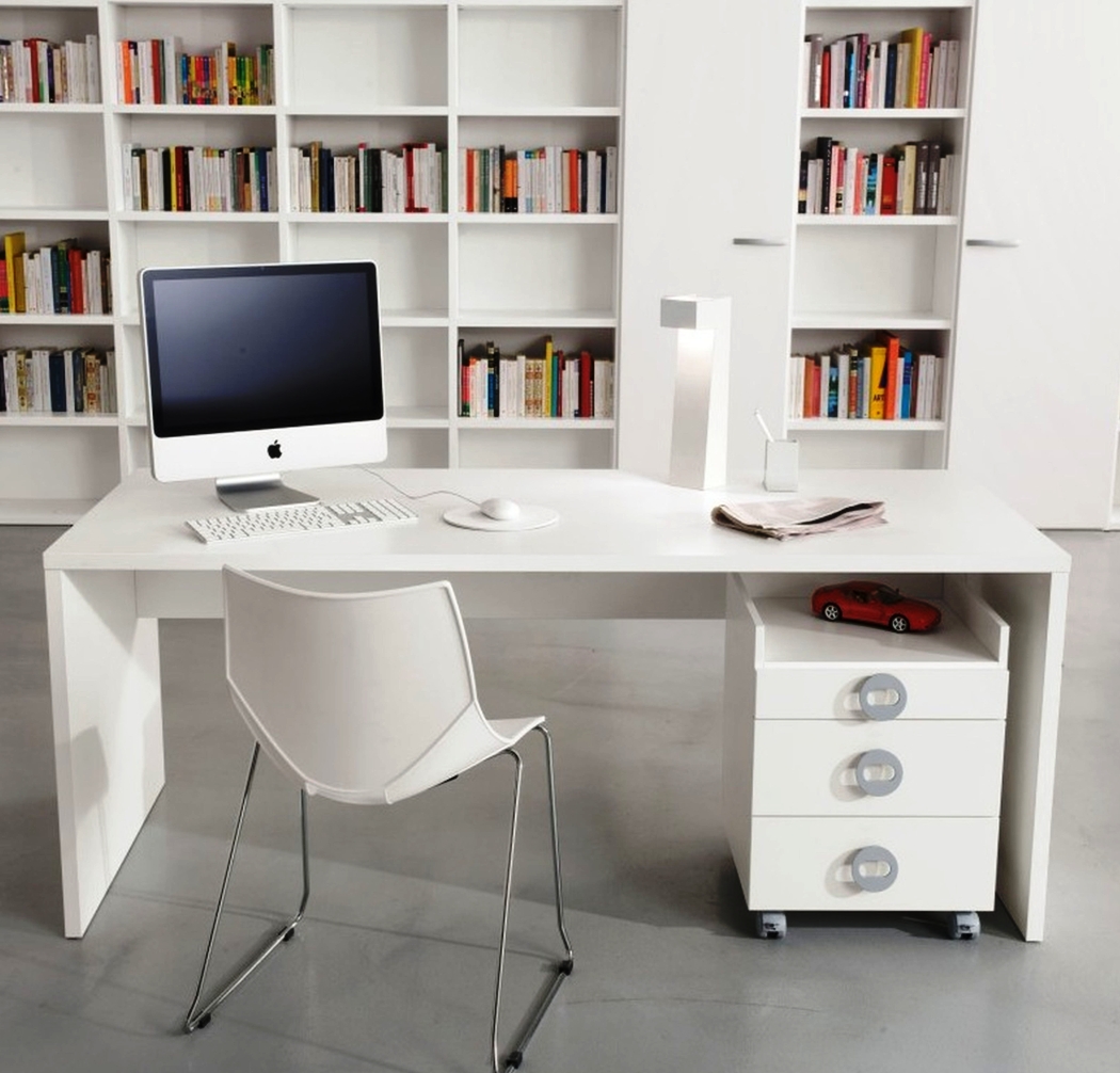 white home office desk