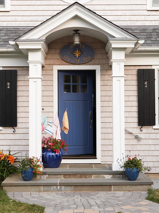 bright blue front door color ideas