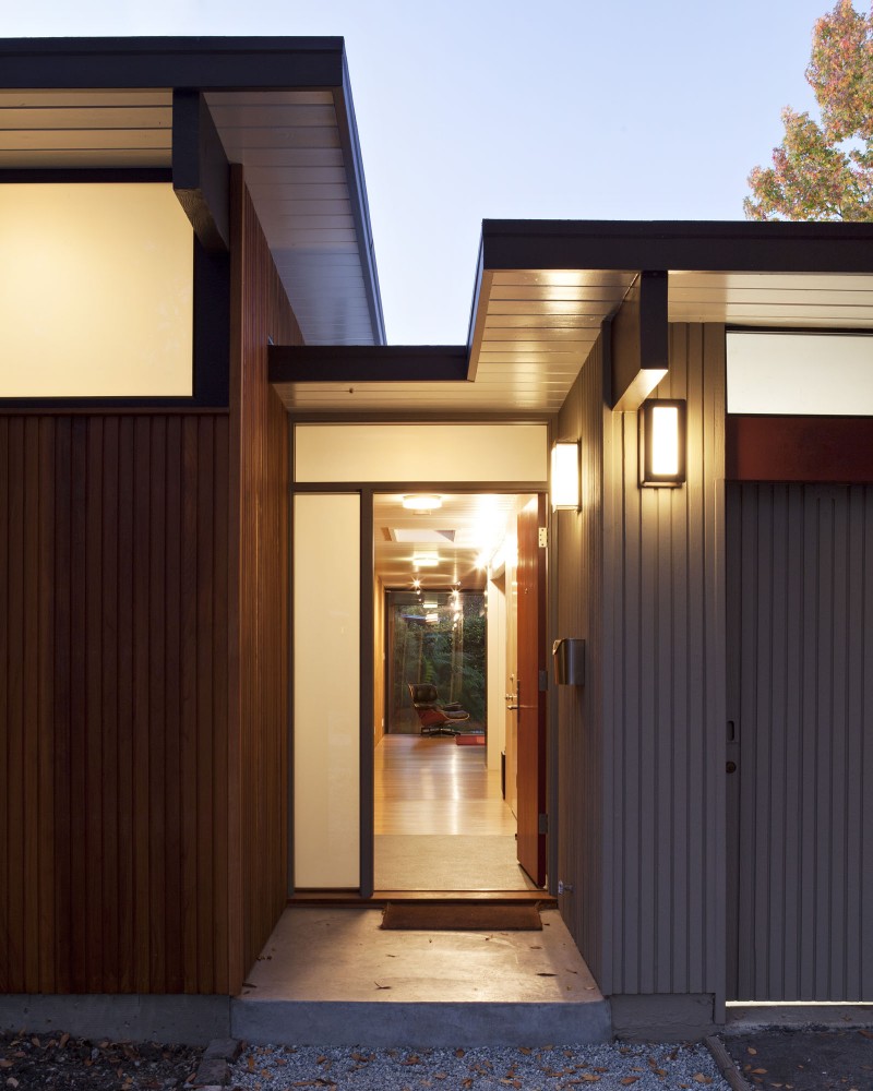 Outdoor Entrance Pathways Style With Open Entrance Door