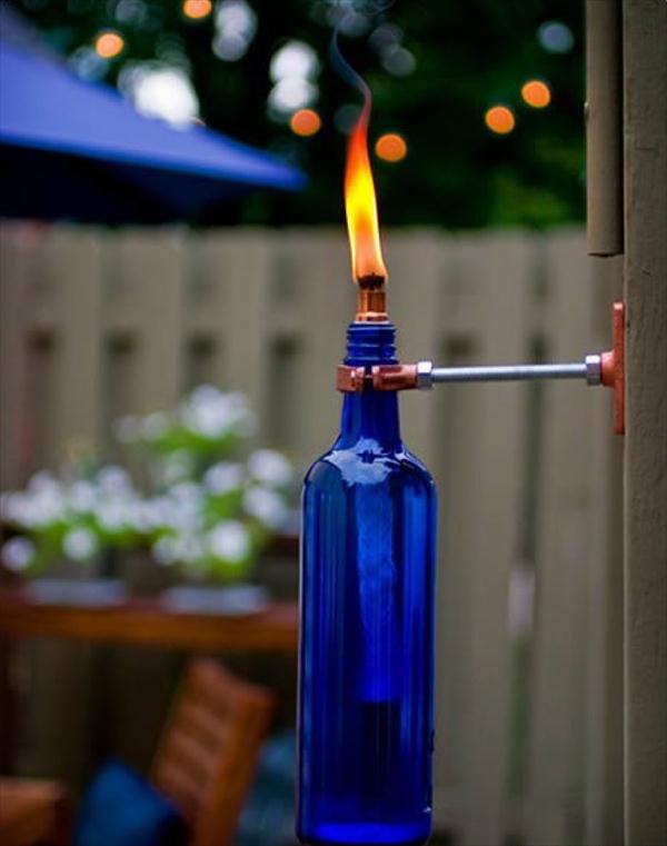 diy hanging glass bottle candle holder