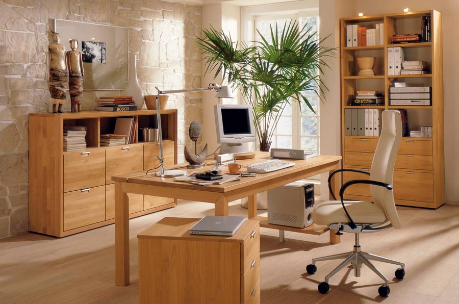 wood office furniture set