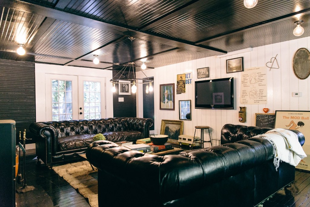 black vintage sofa living room