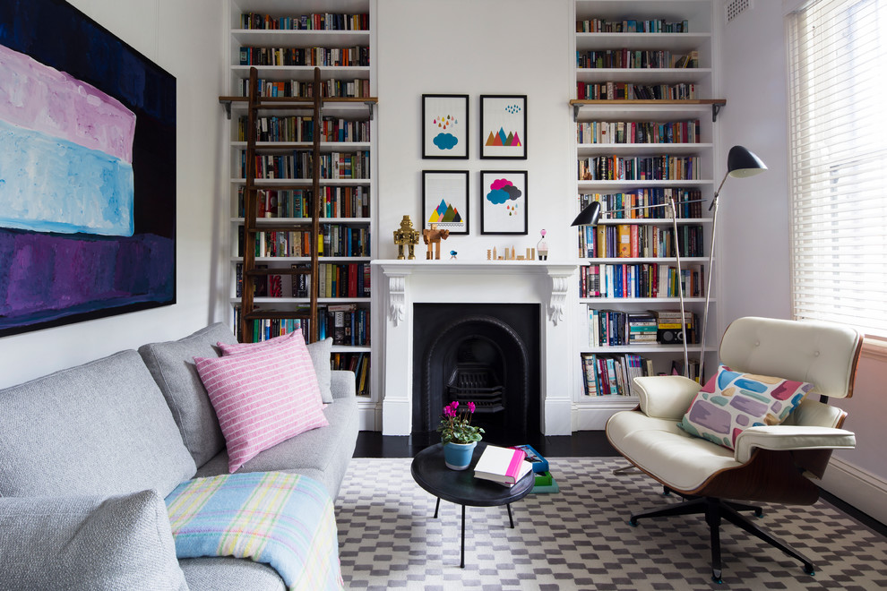 Living room idea with library