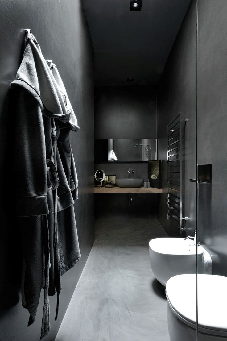 Dark grey bathroom