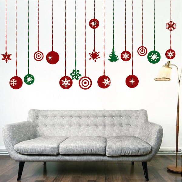 Christmas Hanging Ornament Wall Decals
