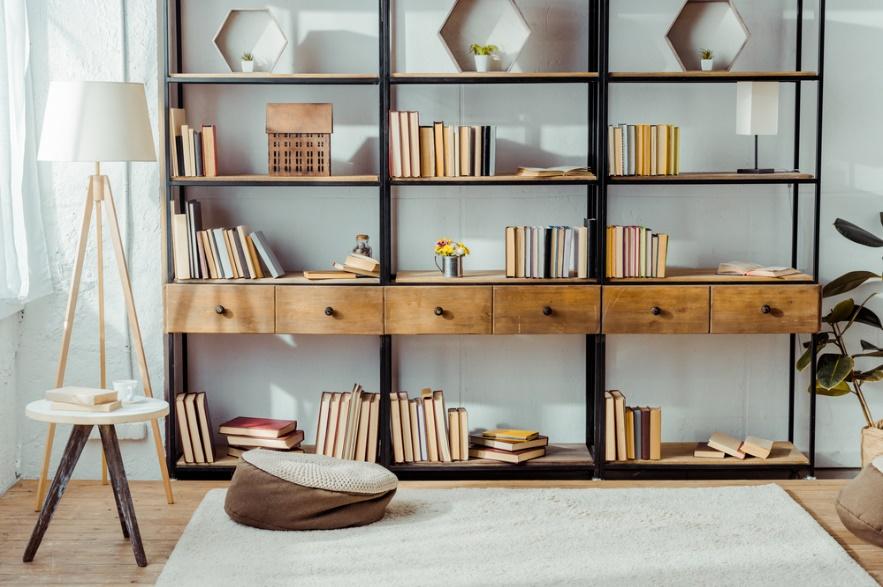 Carefully curated shelving