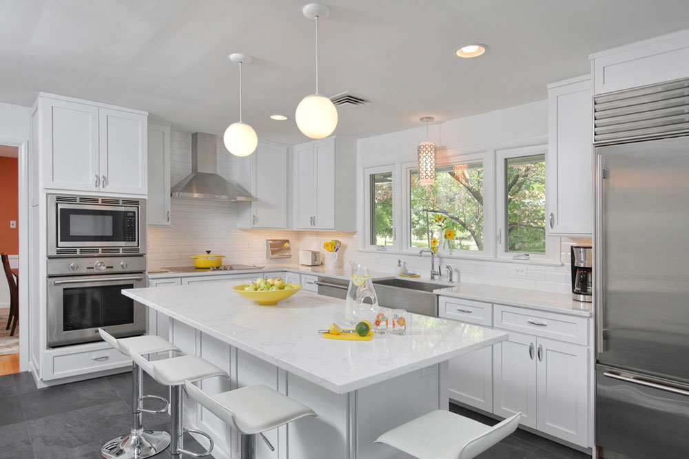 Ideas of sparkling white kitchens you can inspire from