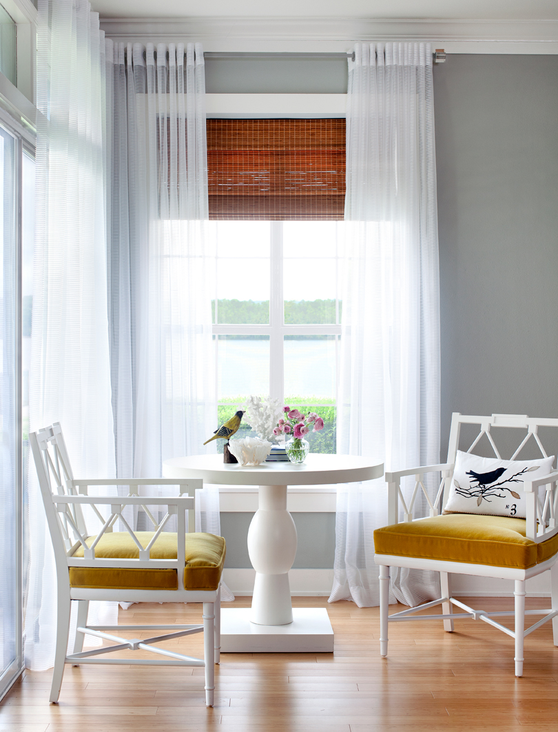 Sheer curtains and Matchstick blinds