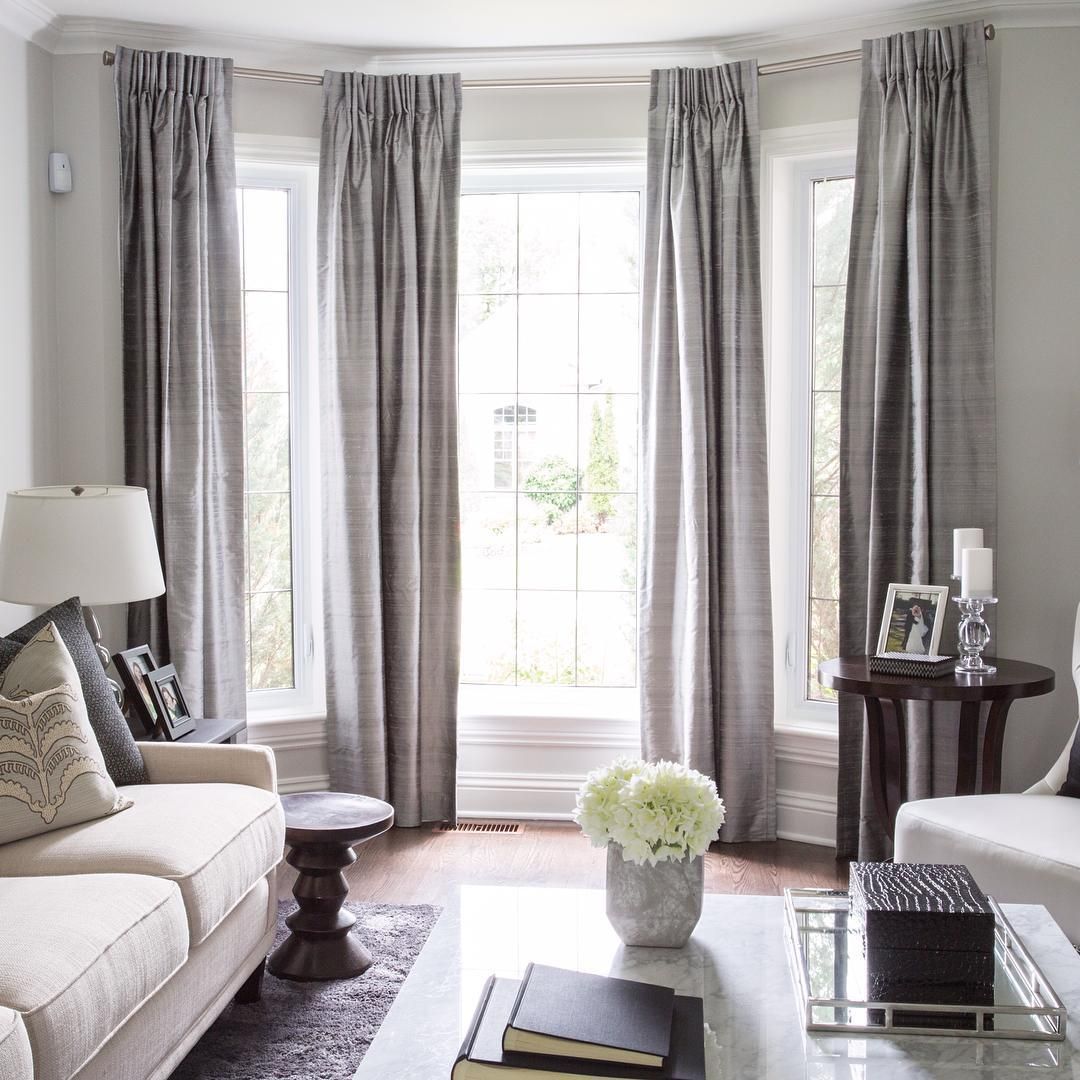 Window treatments in neutral and earthy colors