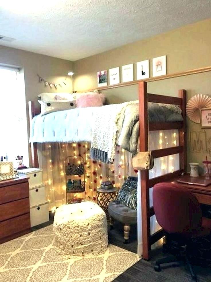 Loft Bed In A College Dorm Room, Loft Bed Dorm Room Ideas