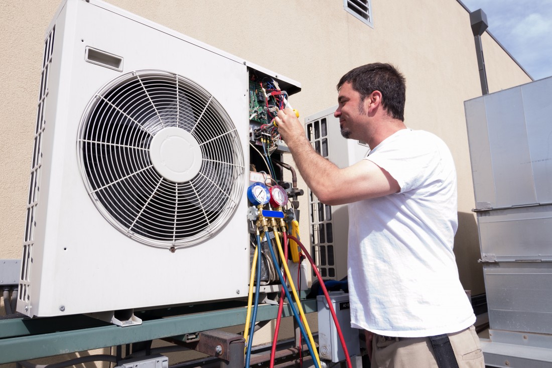 Air conditioning and heating installation