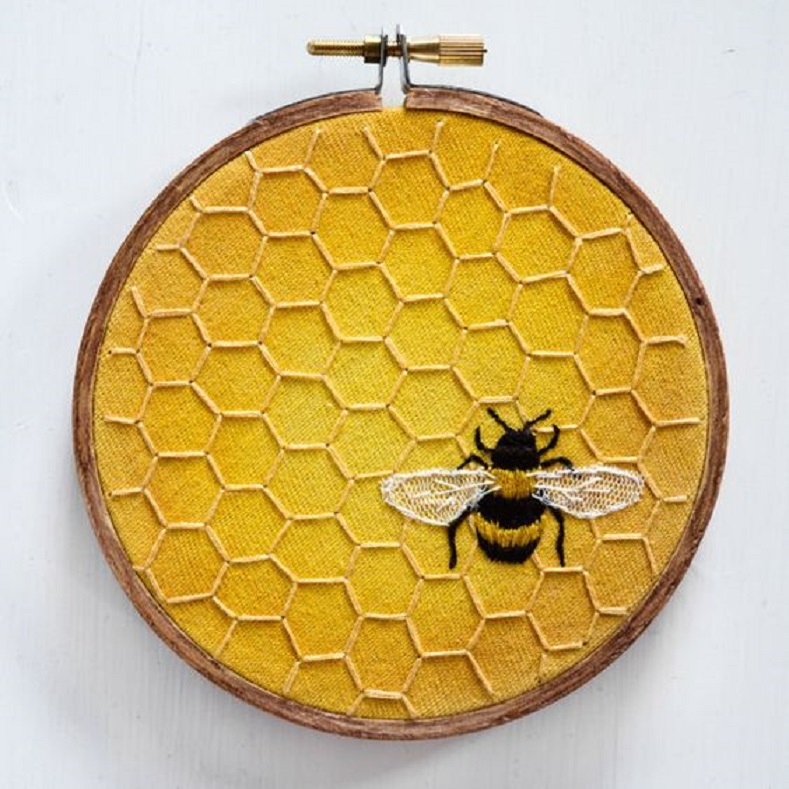 Honey Comb Embroidery Design