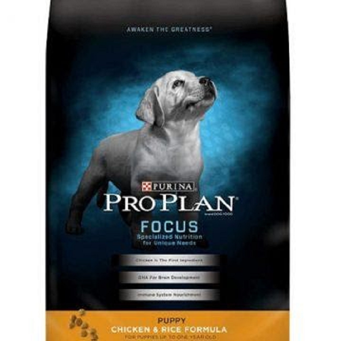 Purina Pro Plan dry kibble food for brain and vision development, as well as weight management