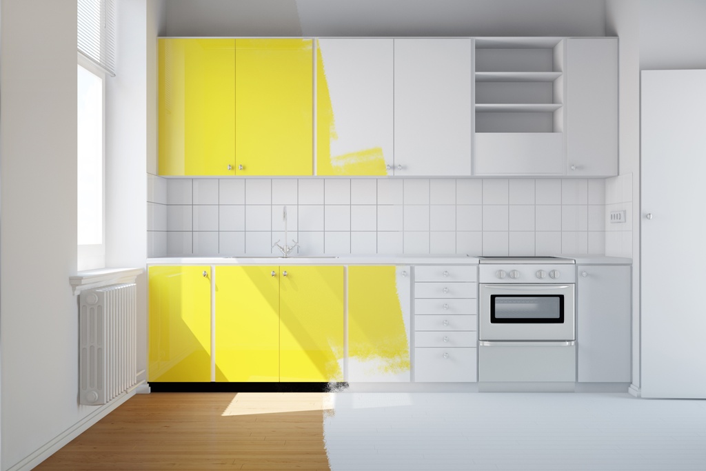 Renovierung einer Küche von weiß zu gelb