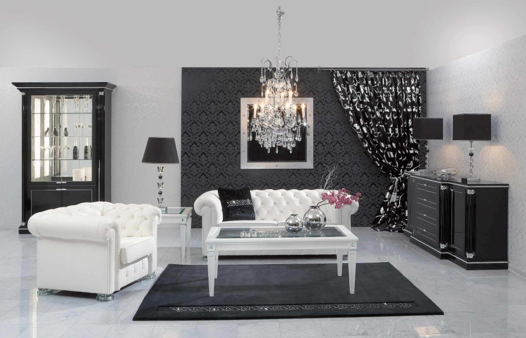 White Living Room Interior Design Ideas, Black And White Modern Living Room Furniture