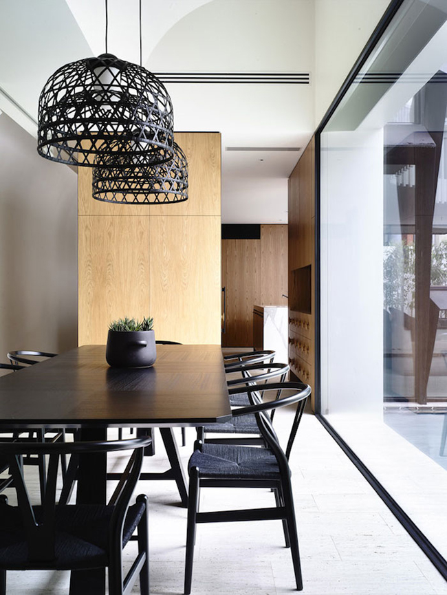 Famous Danish Designer Hans Wegner, Black Wishbone Chairs Dining Room