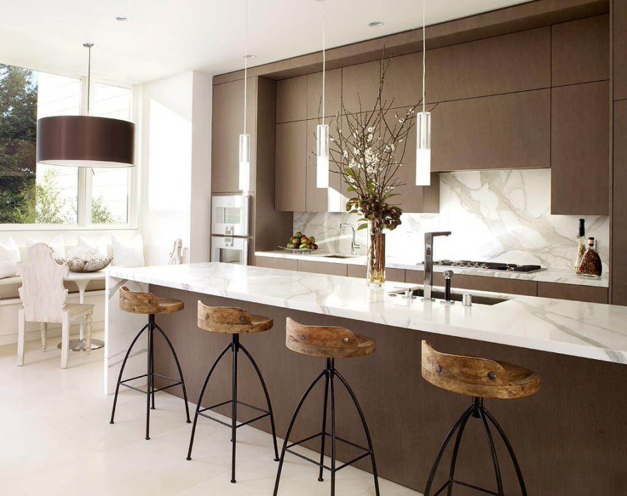 Wooden Base Stools In Kitchen Bar Decor, Contemporary Stools For Kitchen Island